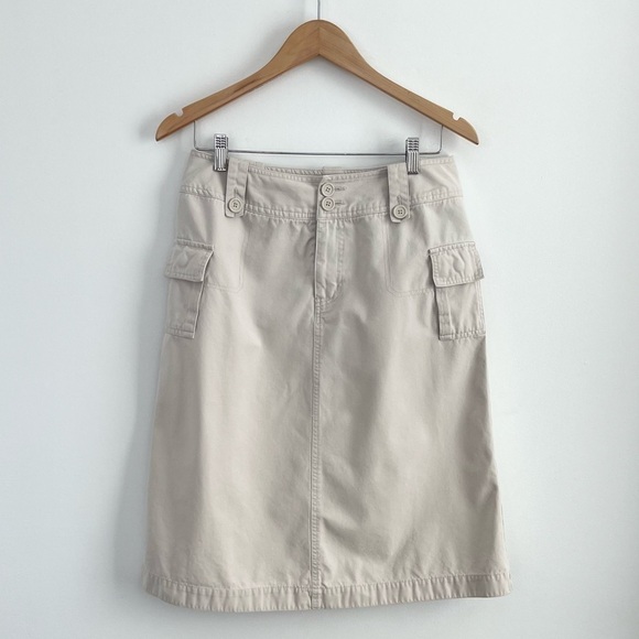 Vintage Y2K Cream Cargo Mid Thigh Skirt - Picture 2 of 9